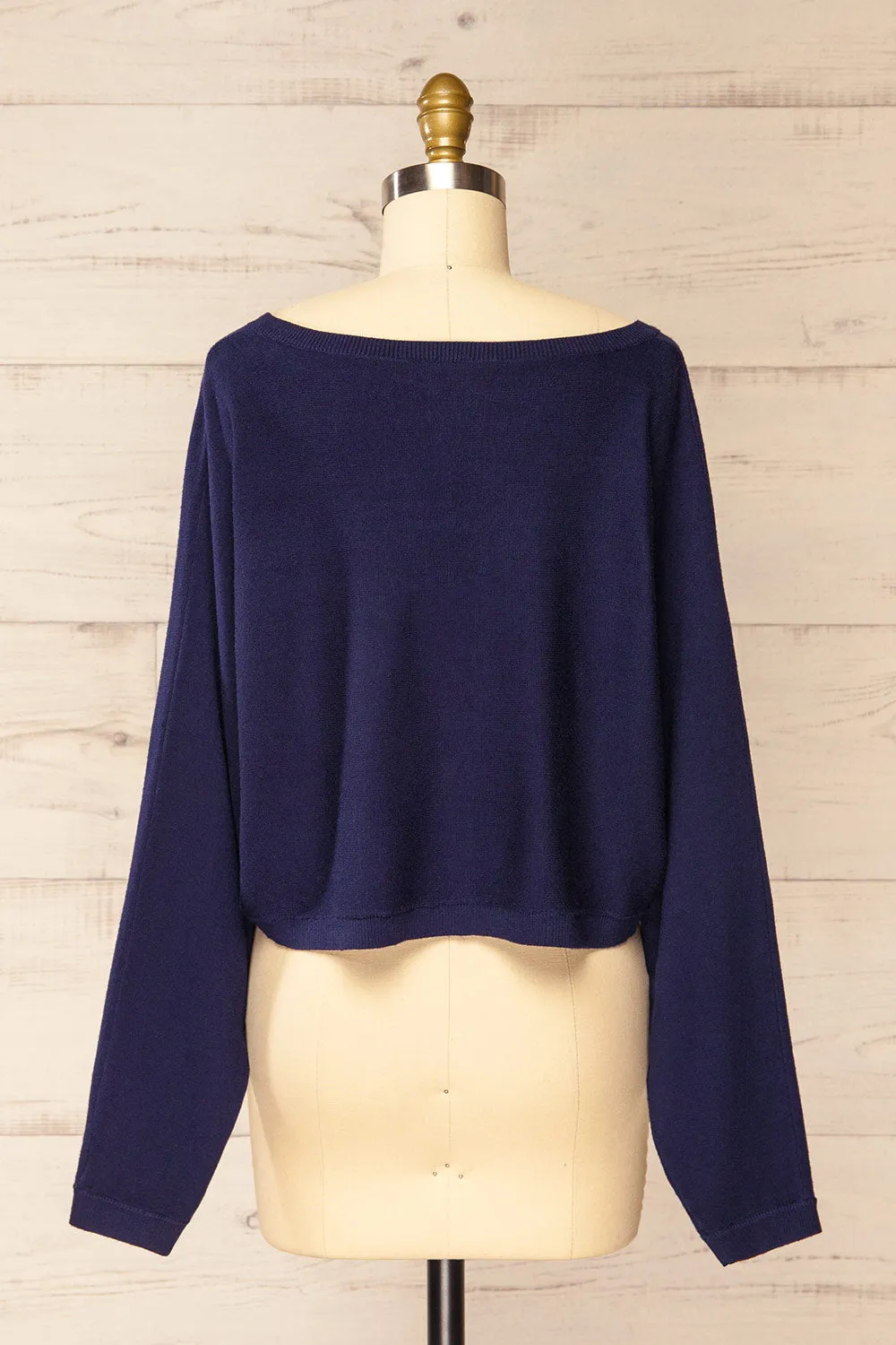 Ingleton Navy | V-Neck Crop Sweater