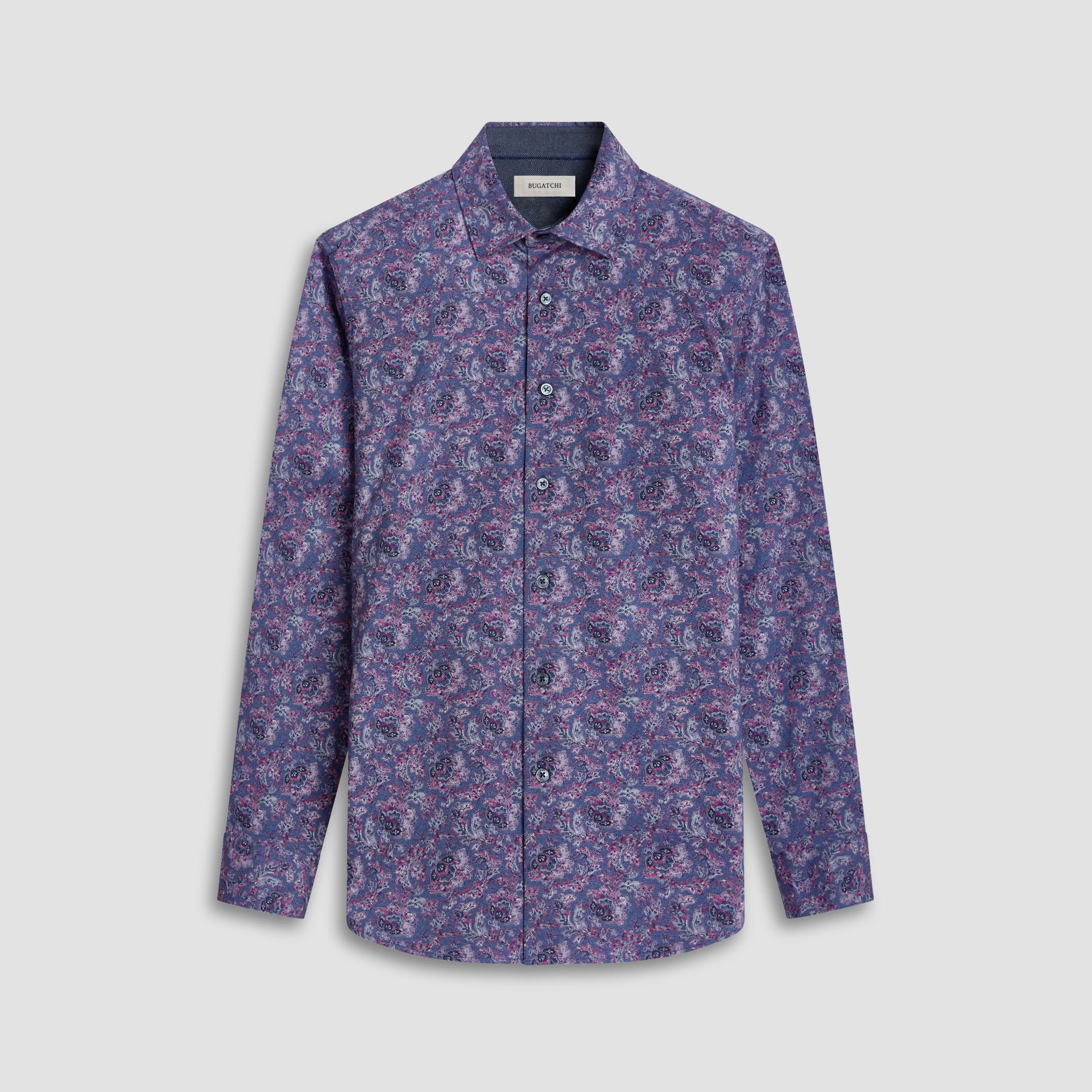 Jimmy Double Sided Floral/Herringbone OoohCotton Shirt