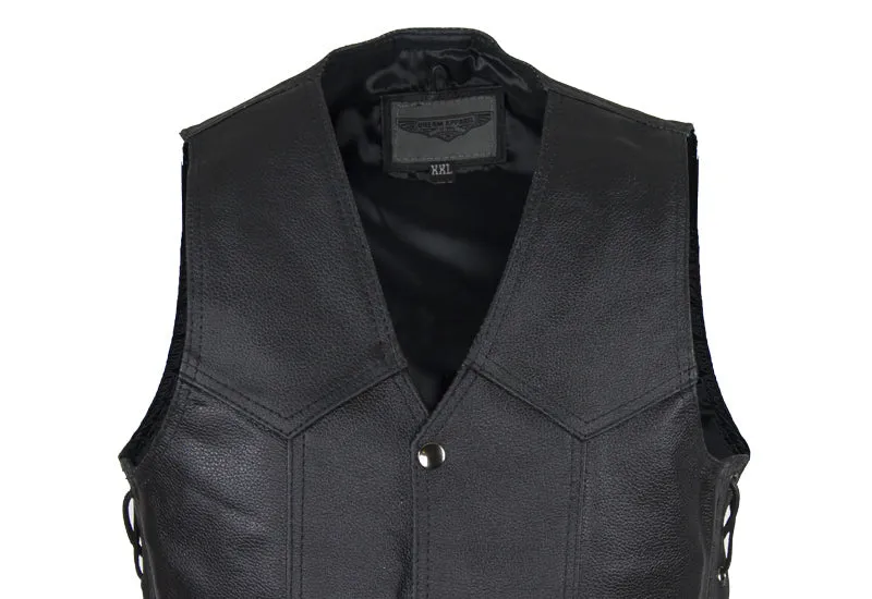 Kids Regular Vest with Side Laces, Genuine Leather