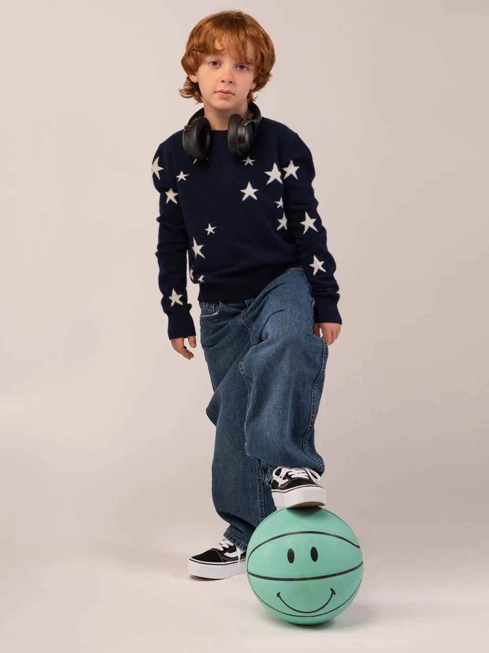 Kids Star Jacquard Sweater_Navy