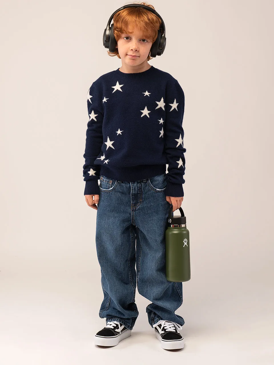 Kids Star Jacquard Sweater_Navy