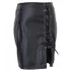 Leather Pencil High Waist Lace Up Skirt