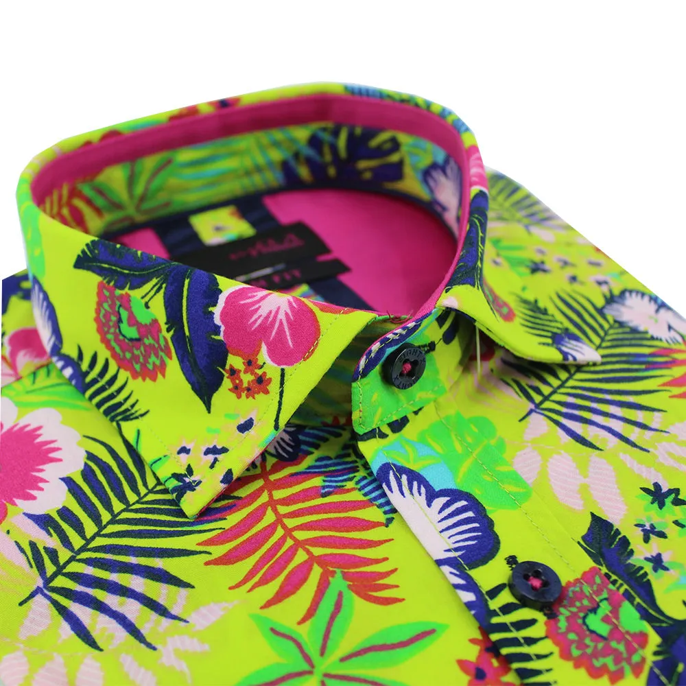 Lime Green Hawaiian Short Sleeve Shirt