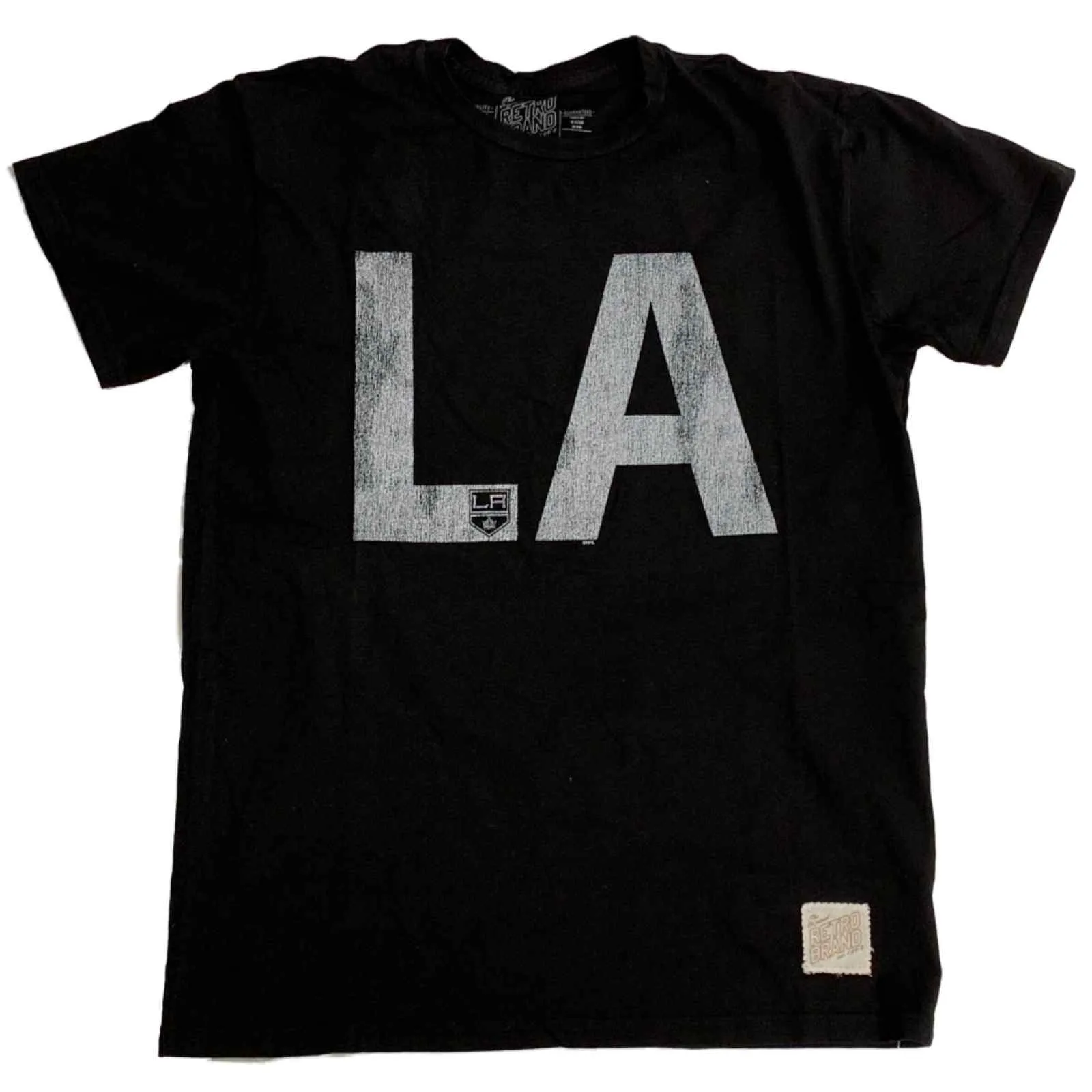 Los Angeles Kings Retro Brand Black "LA" Soft Cotton Vintage T-Shirt