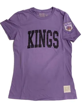 Los Angeles LA Kings Retro Brand Purple Soft Cotton Short Sleeve T-Shirt