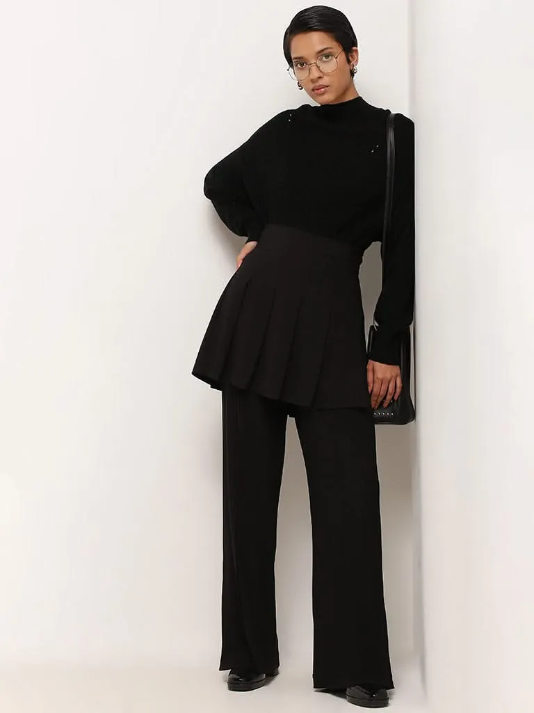 LOV Black Drop Shoulder Sweater