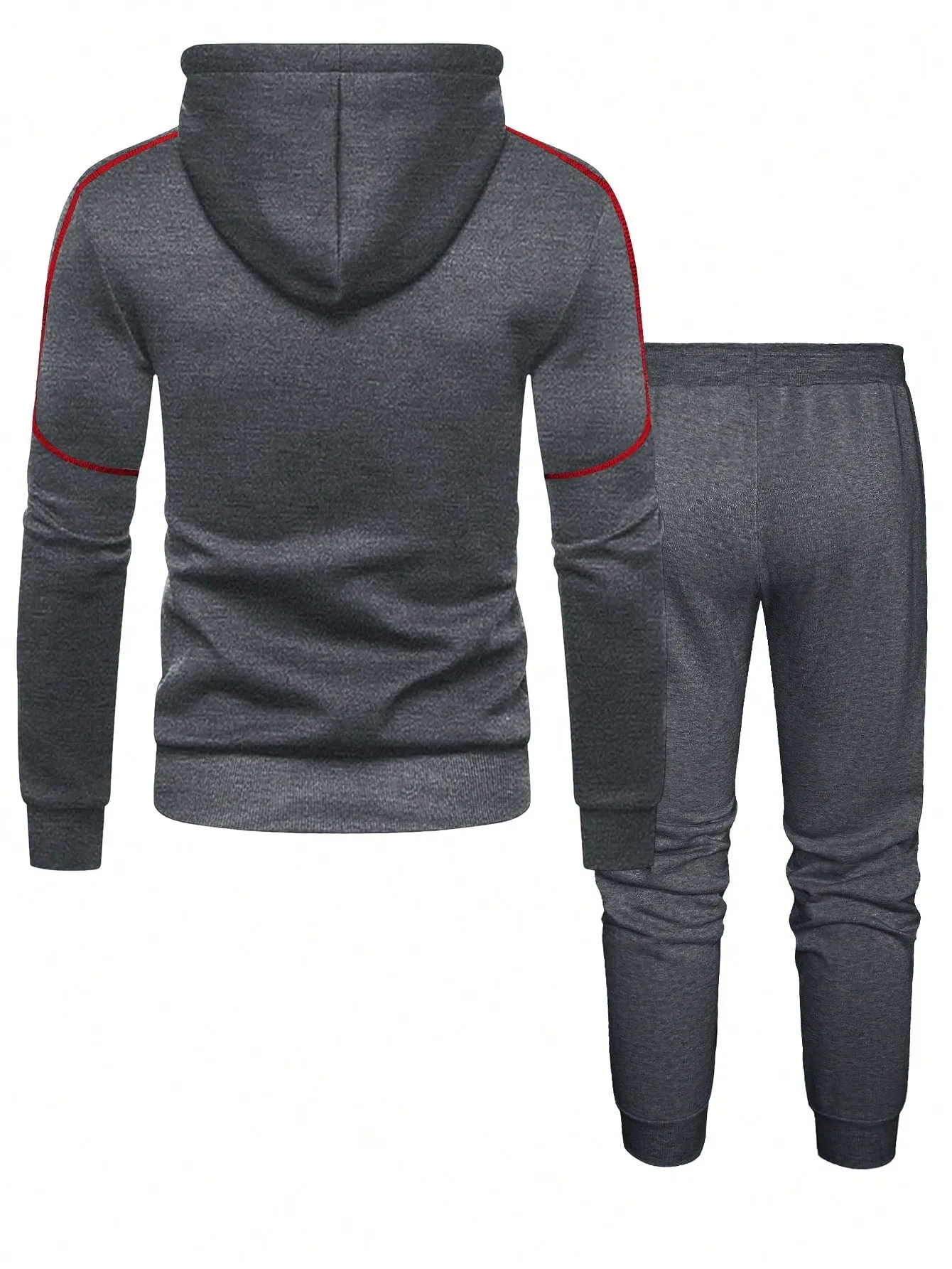 Manfinity Men Contrast Piping Drawstring Hoodie & Sweatpants