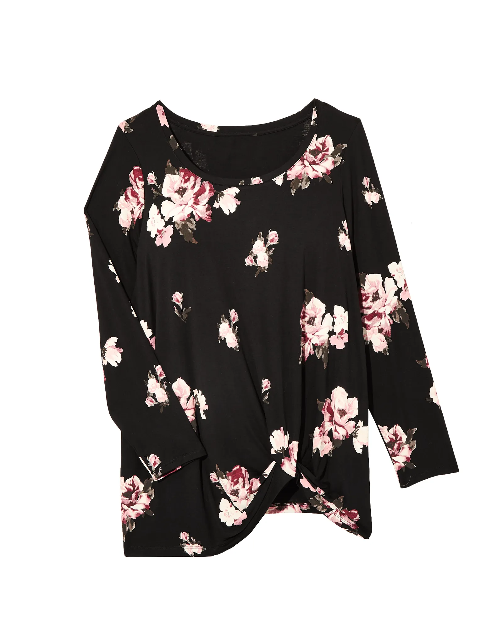 Maria Twist Front Top | Black / Mauve