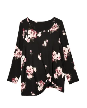 Maria Twist Front Top | Black / Mauve