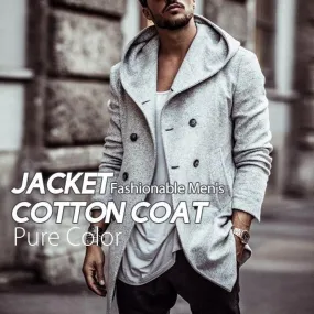 Men's Autumn & Winter Pure Color Jacket Cotton Coat