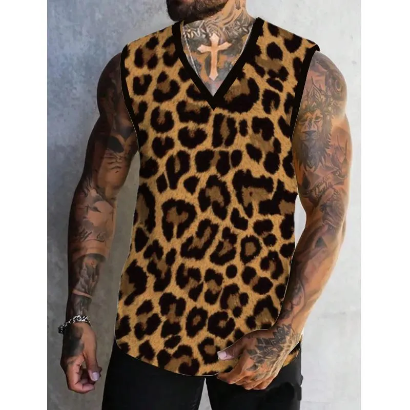 Men's Spring/Summer Printed Regular Fit Crew Neck Vest 01826548YM