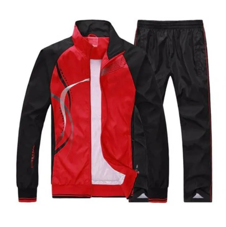 Men's Wave Print Windbreaker and Pants Set