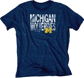 Michigan Wolverines Blue 84 Navy Soft Tri-Blend Short Sleeve T-Shirt