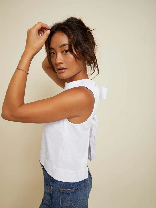 Nation LTD - Britt Tie Back Tank in Optic White