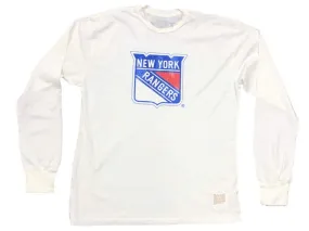 New York Rangers Retro Brand Off-White Soft Cotton Long Sleeve T-Shirt