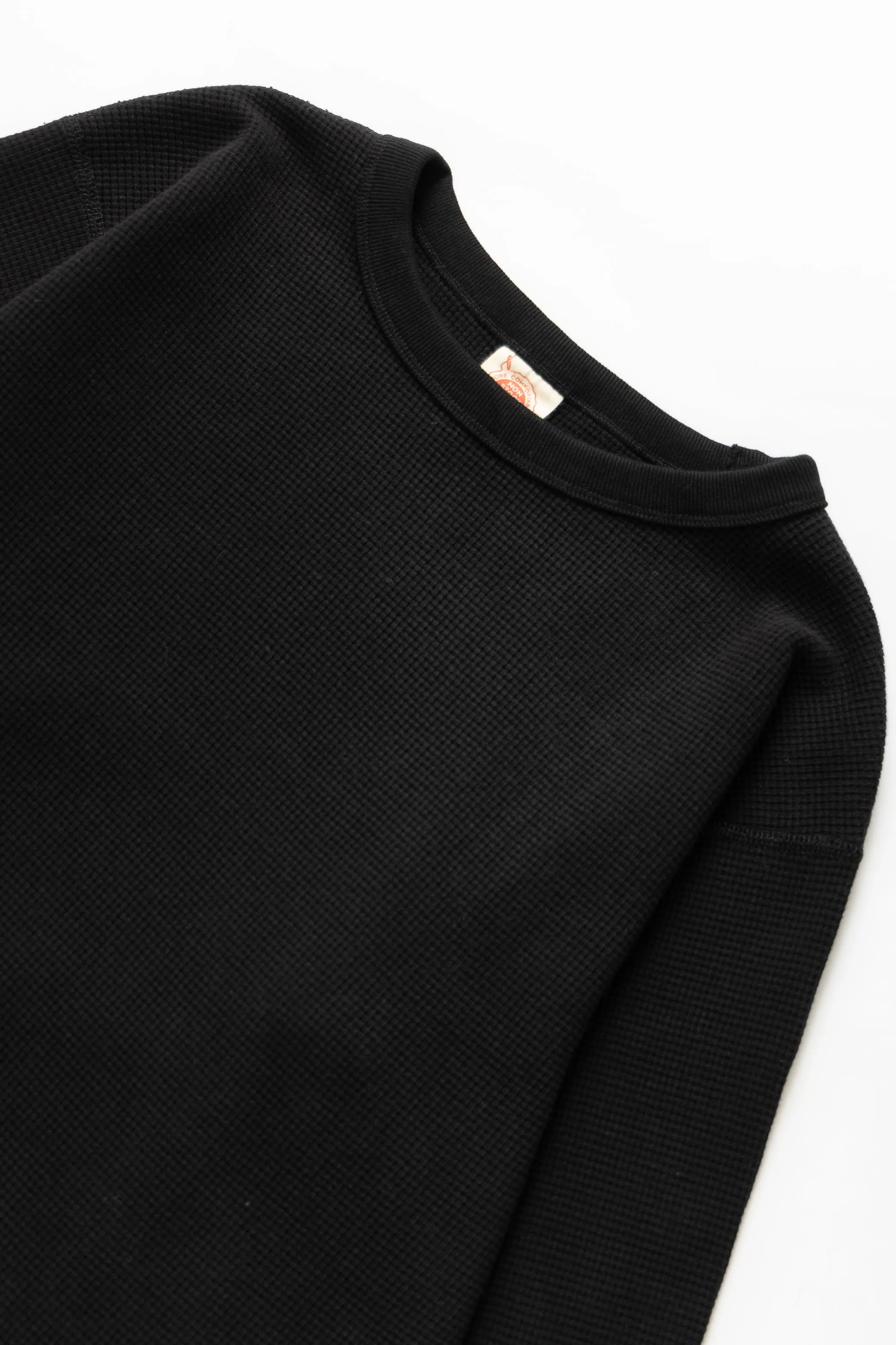 Non Stock MFG - Thermal Waffle Long Sleeve - Black