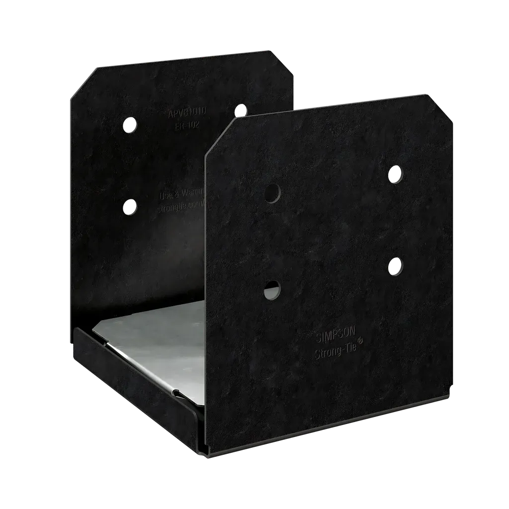 Outdoor Accents® Avant Collection ZMAX®, Black Powder-Coated Post Base for 10x10 (Pack of 2)