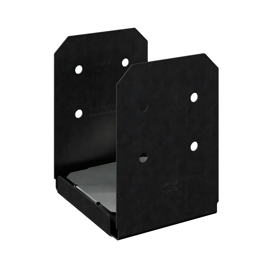 Outdoor Accents® Avant Collection ZMAX®, Black Powder-Coated Post Base for 8x8 Rough