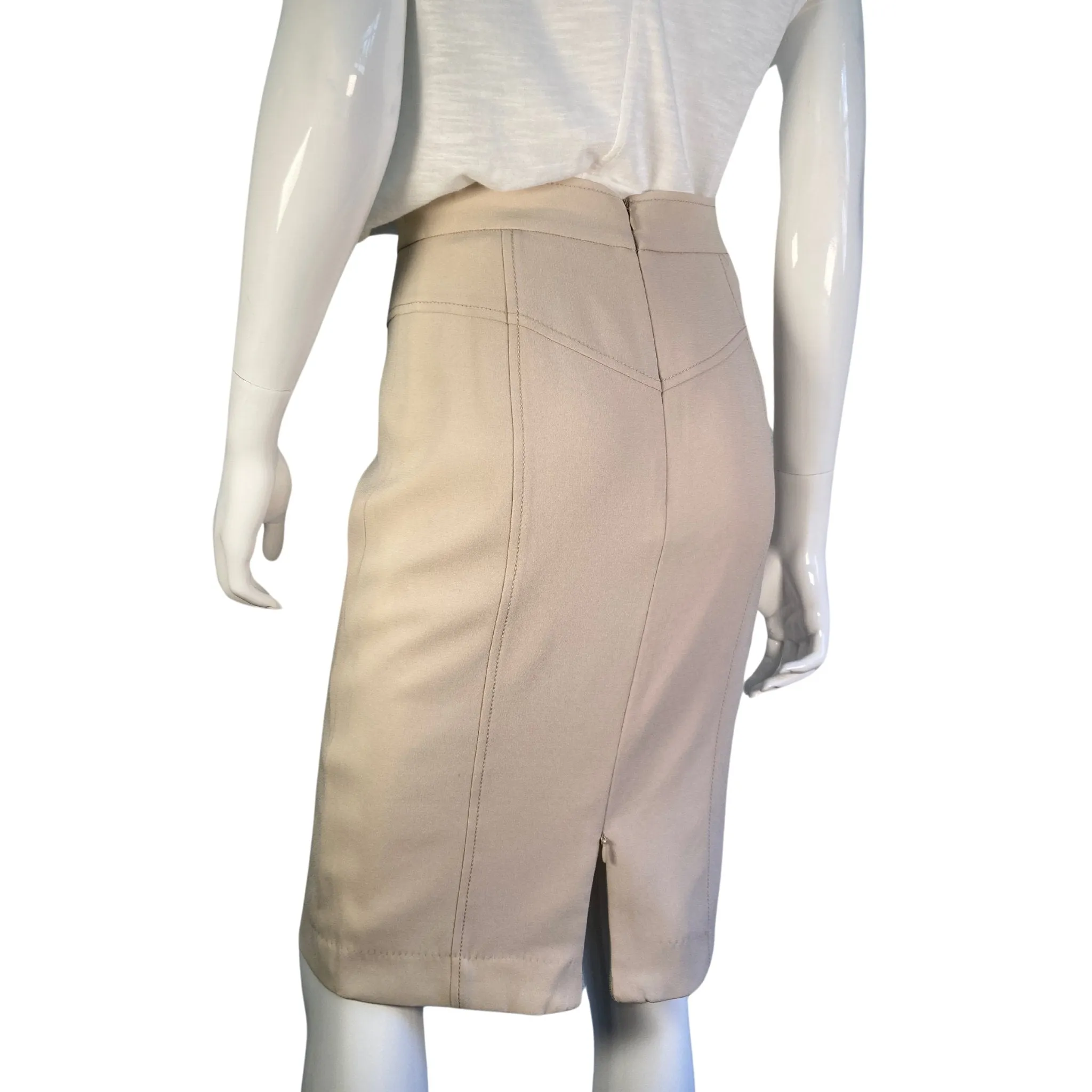 Per Se Beige Pencil Skirt