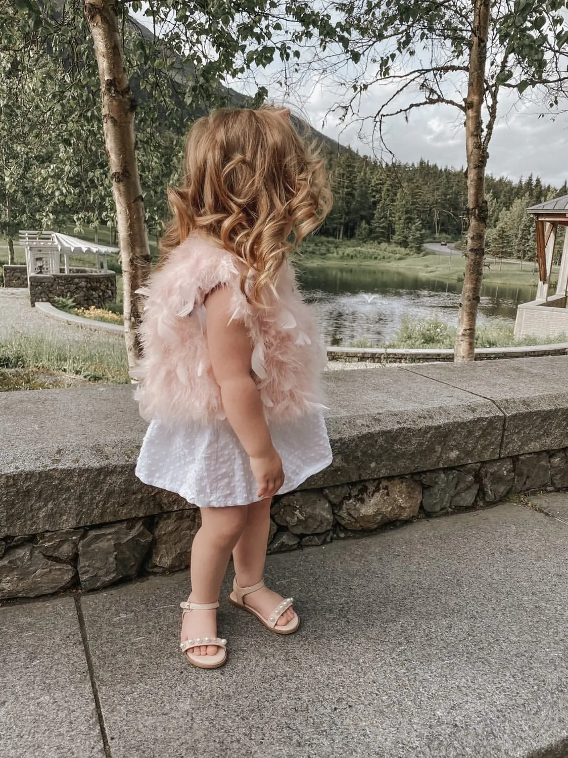 Pink Feather Vest