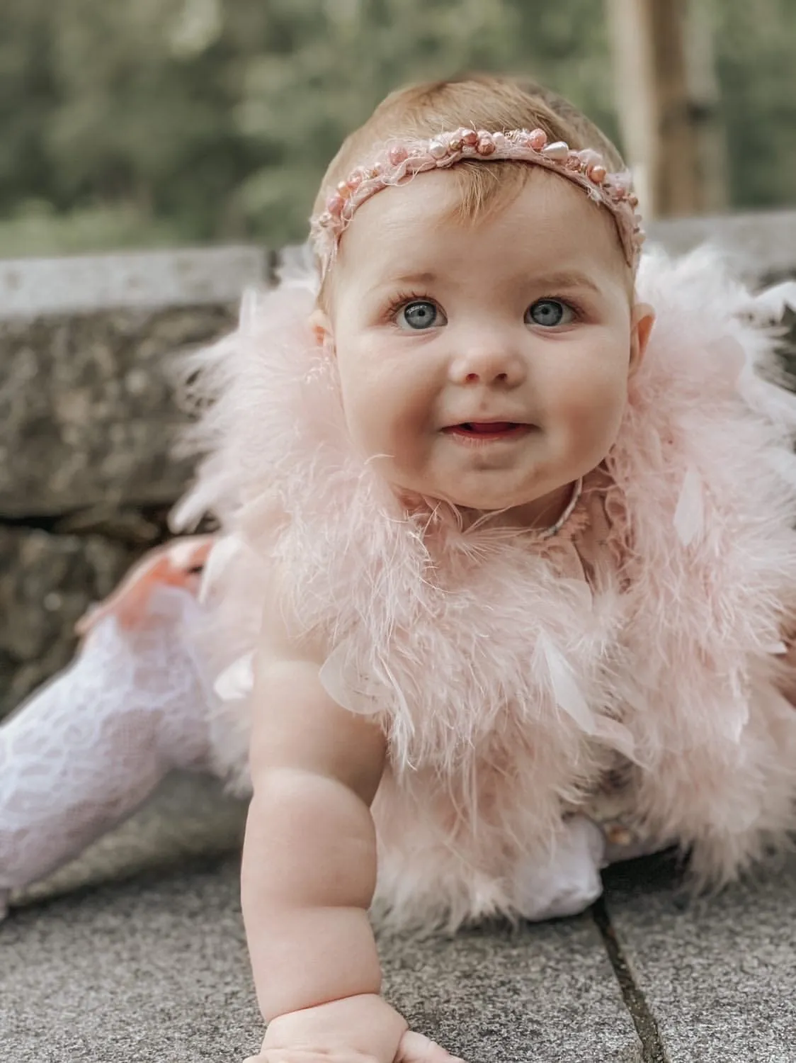 Pink Feather Vest