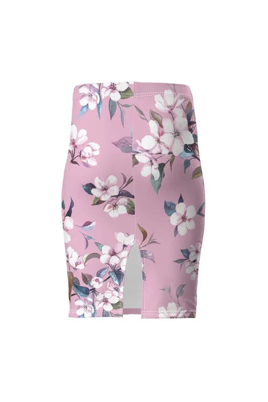 Pink Rose Pencil Skirt