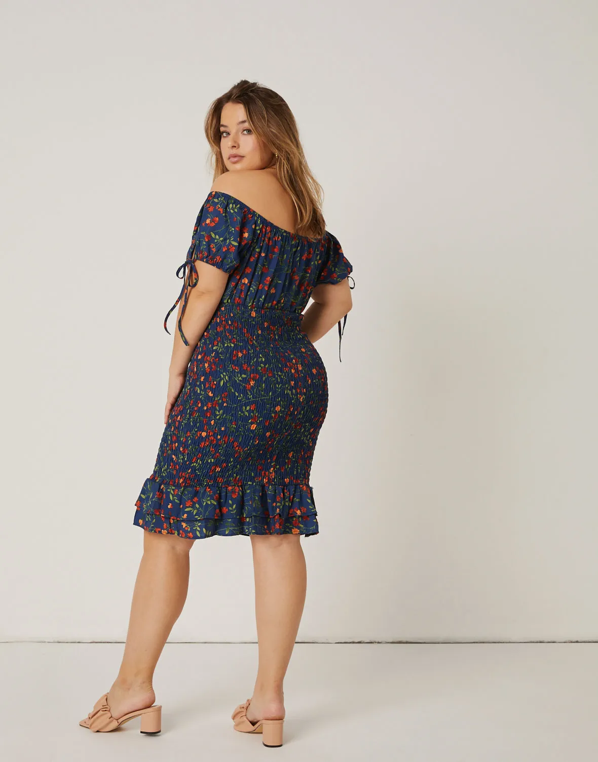 Plus Size Floral Summer Mini Dress