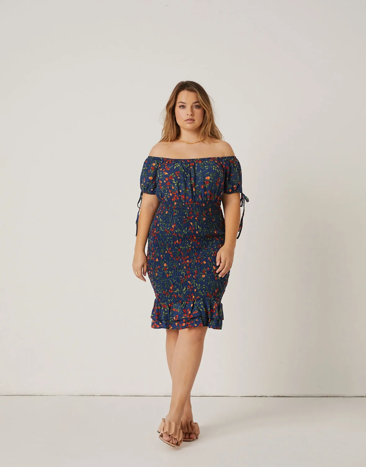 Plus Size Floral Summer Mini Dress