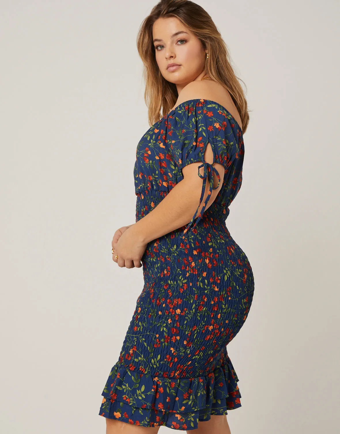 Plus Size Floral Summer Mini Dress