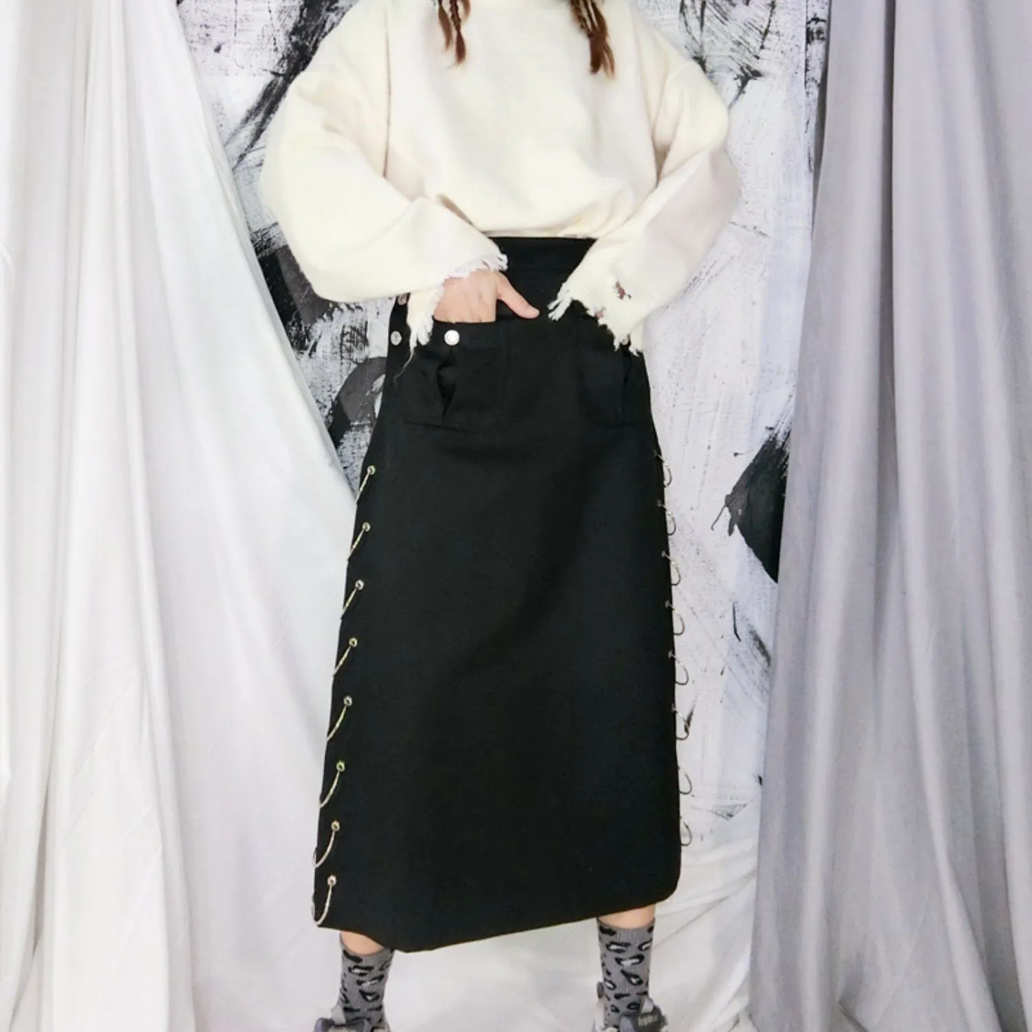 Punk Rings Long Skirt SD00462