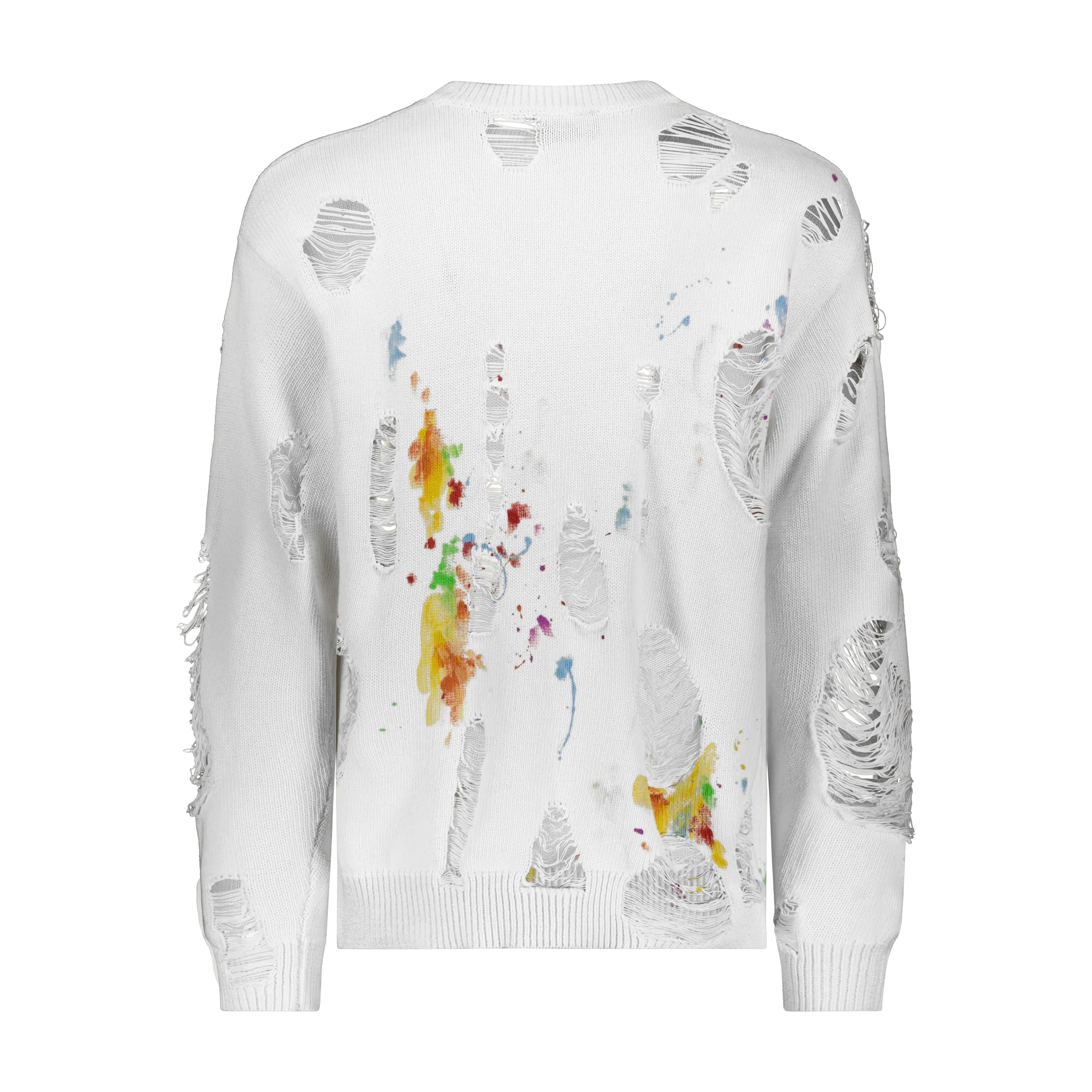 "DISTRESSED SPLATTER PAINT" SWEATER