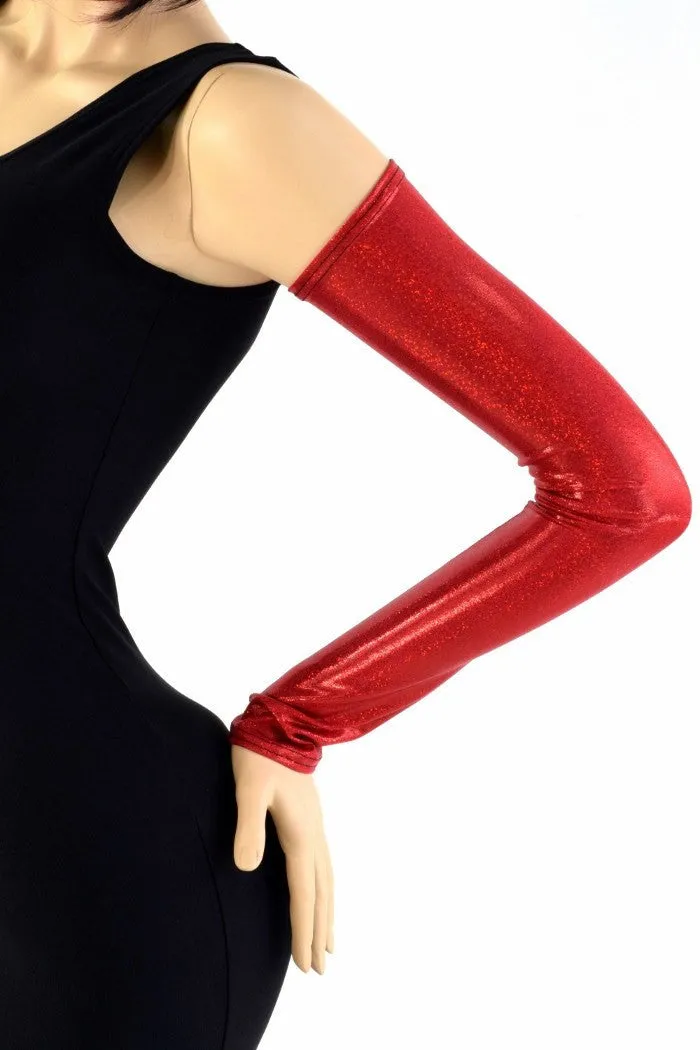 Red Sparkly Jewel Arm Warmer Sleeves