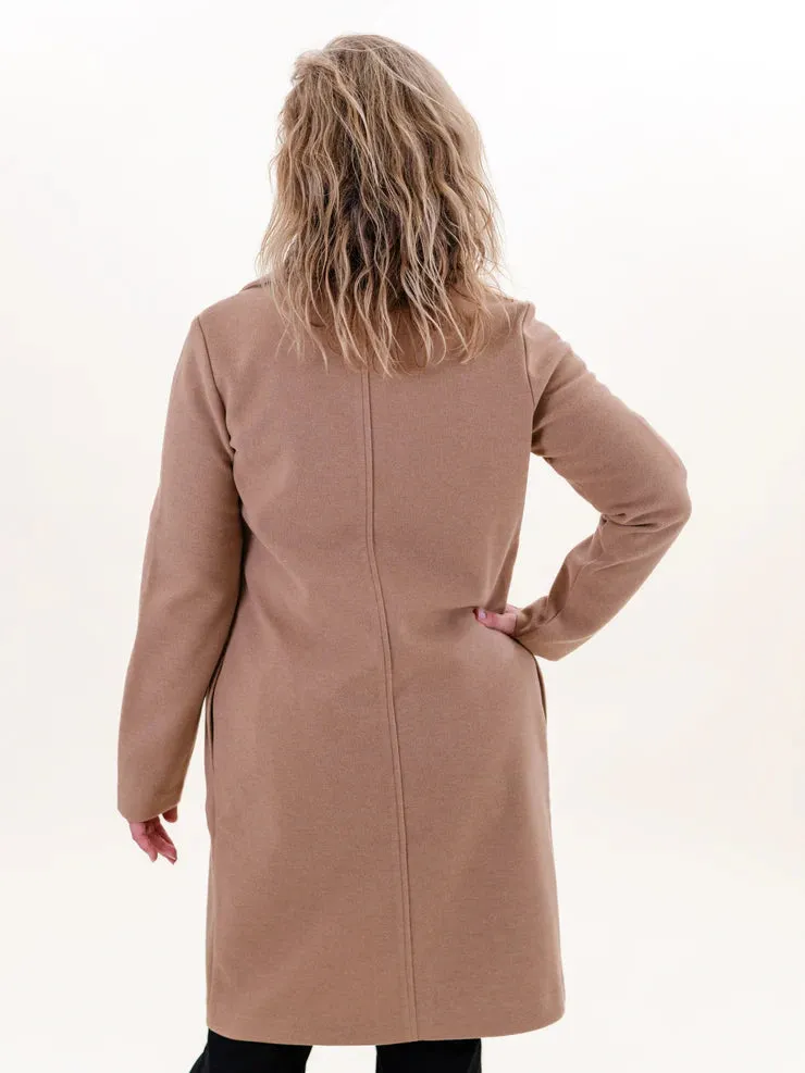 Renuar Brushed Knit Coat Tan