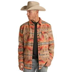 Rock & Roll Men's Tan Aztec Shacket