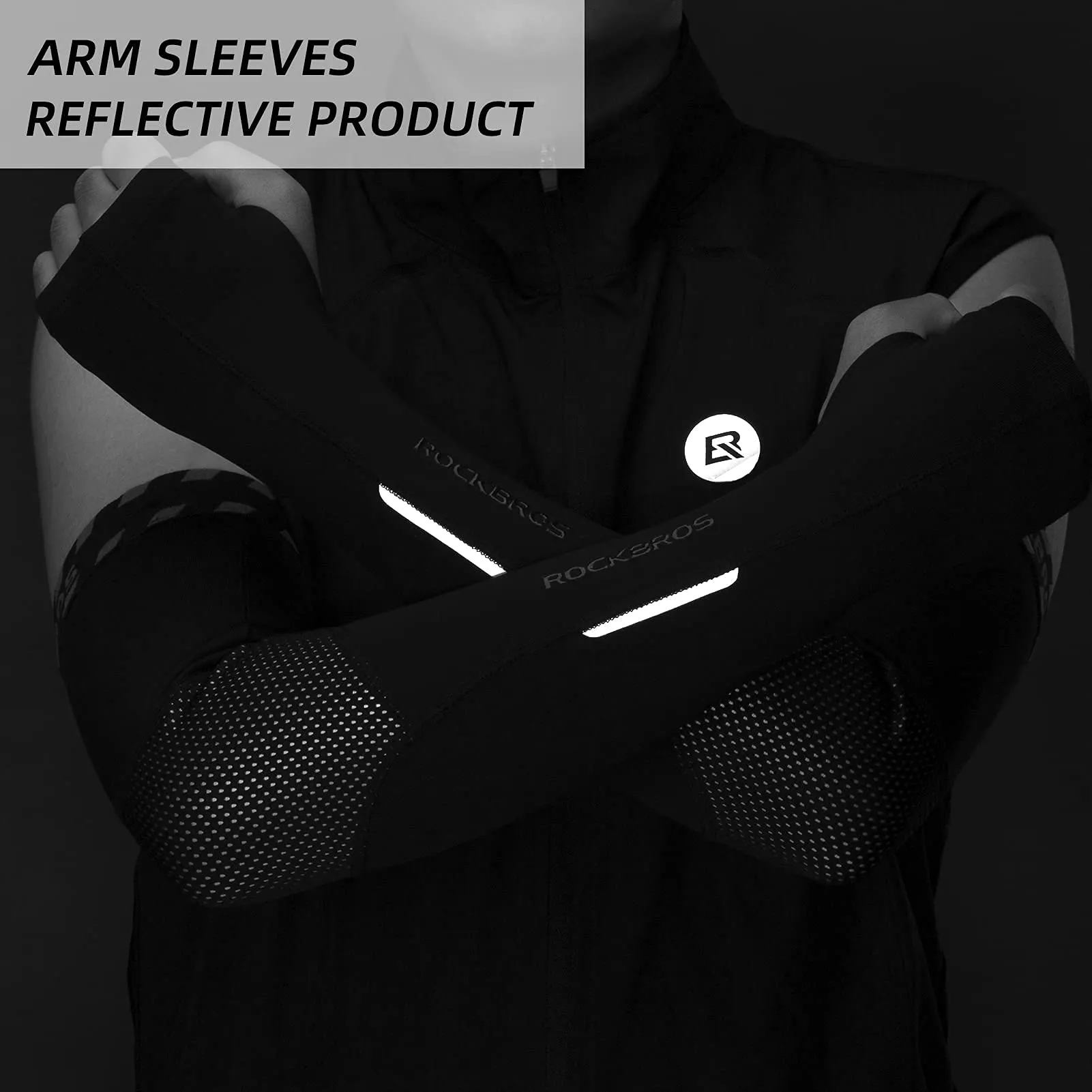 ROCKBROS Arm Warmers Thermal Arm Sleeves with Thumb Holes for Men Women