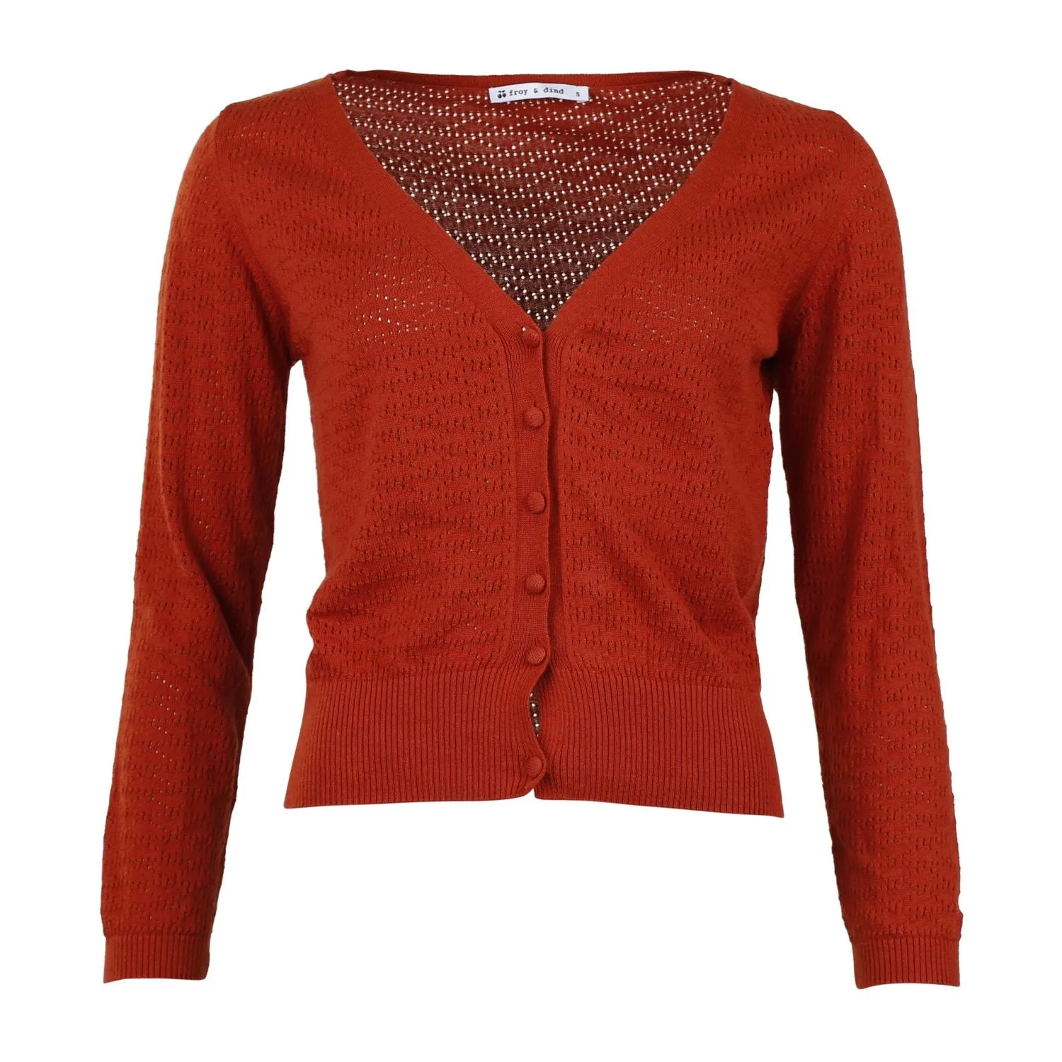 Rood gebreid vest | Froy & Dind cardigan Gerdy picante