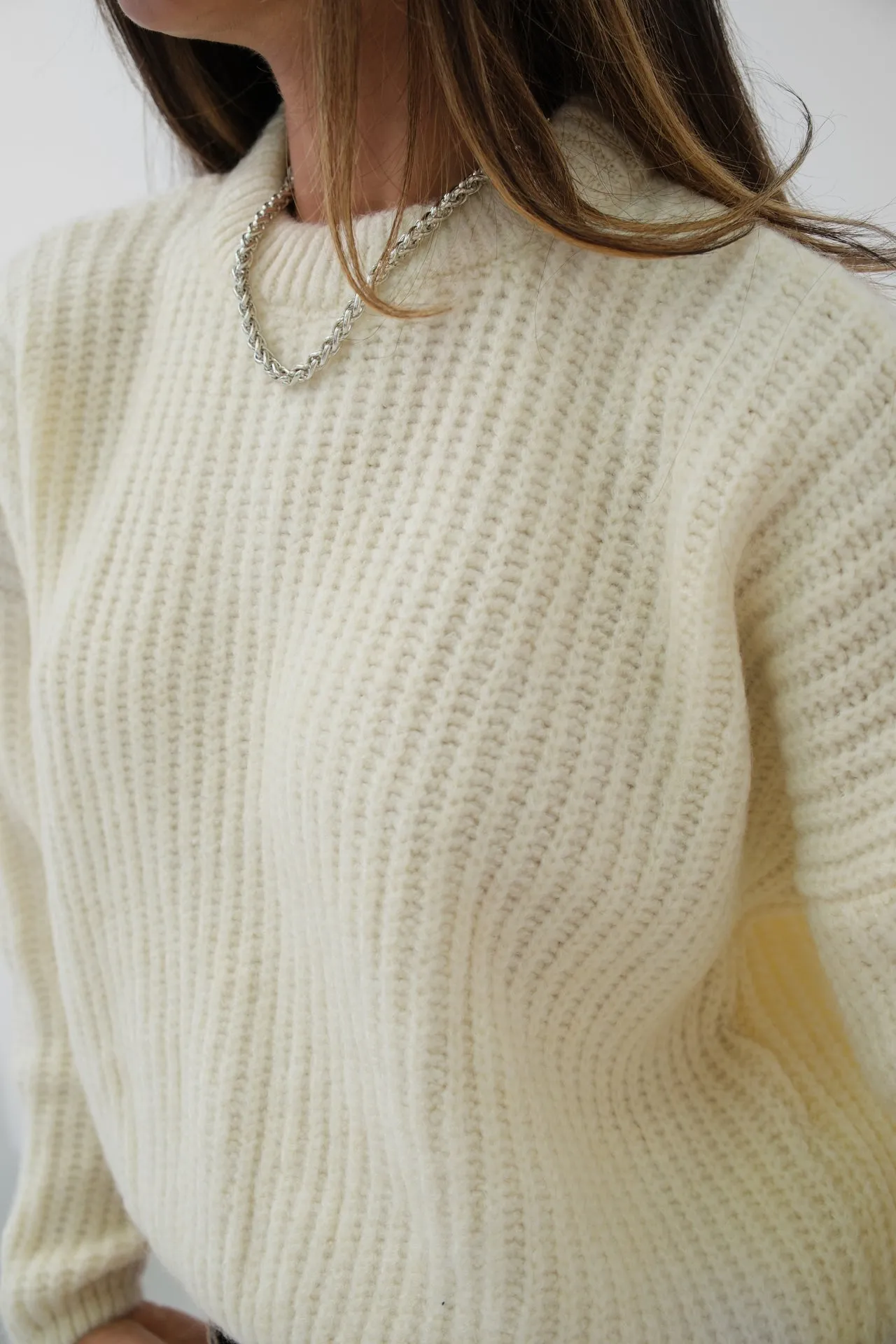 Round Neck Oversize Knitted Sweater