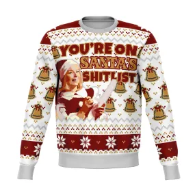 Santa Sht List Dank Ugly Christmas Sweater