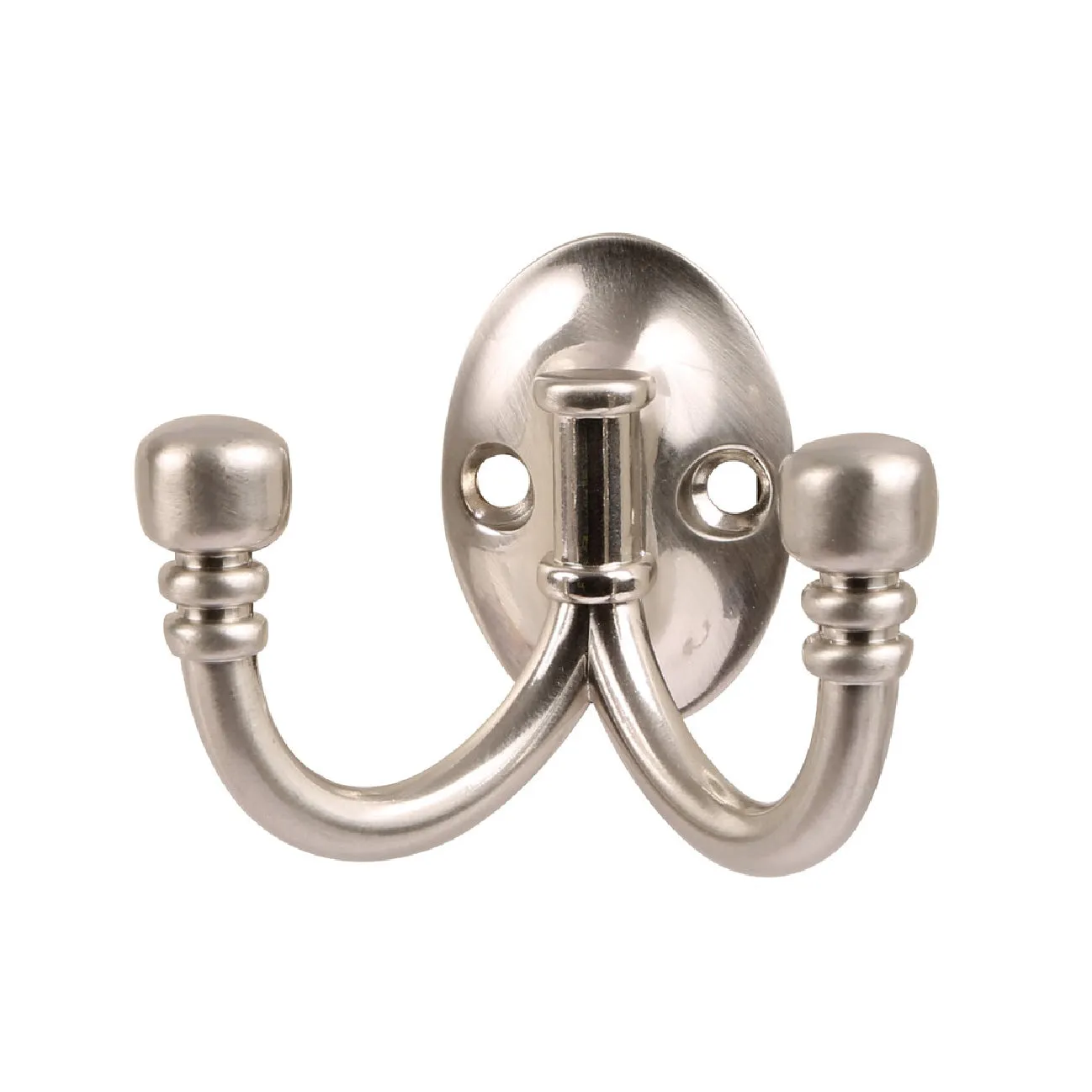 Satin Nickel Ball End Double Coat Hooks