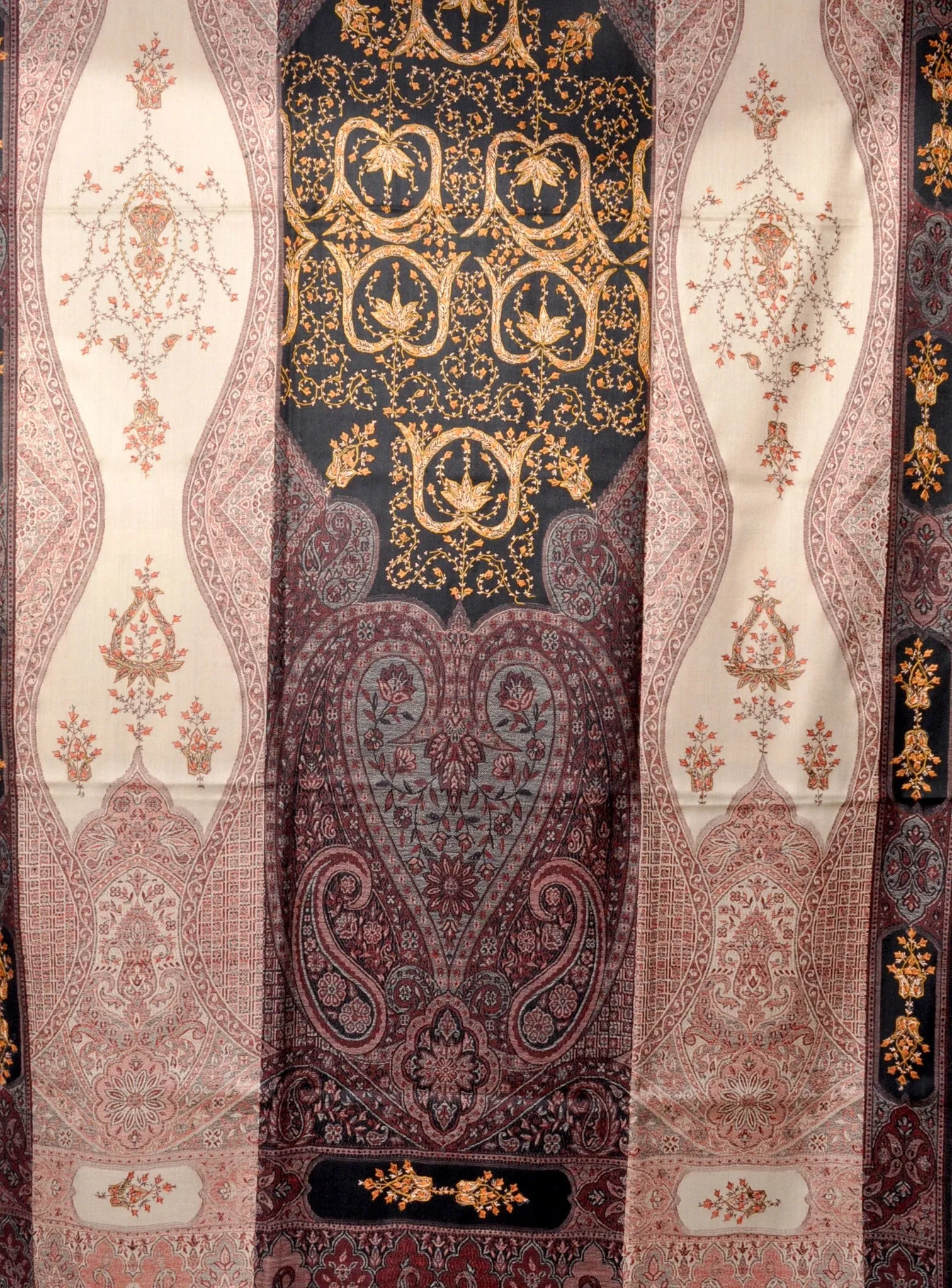 Semi Pashmina Jamawar Shawl with Needle Work