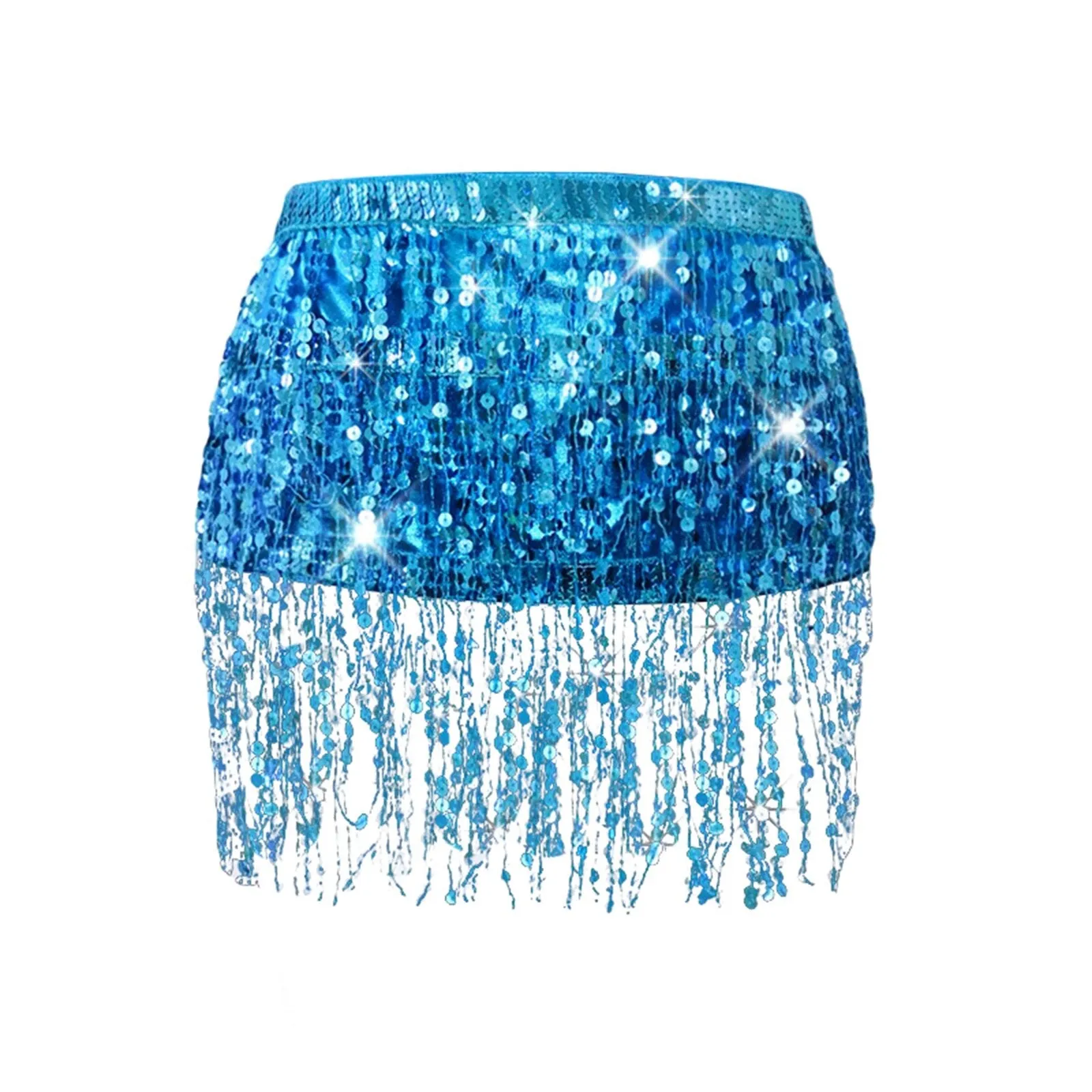 Sequin Glitter Fringe Sarong Skirt