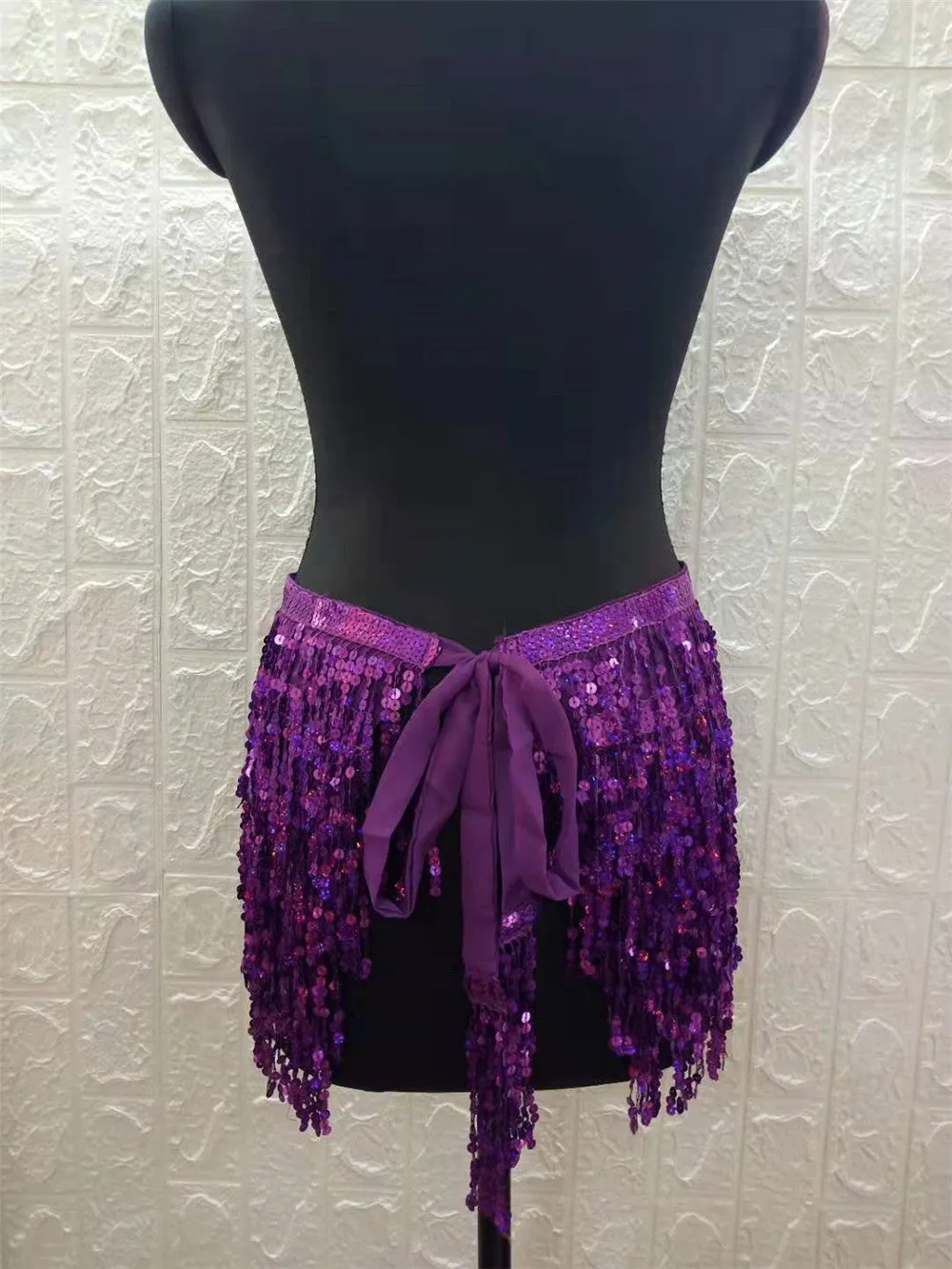 Sequin Glitter Fringe Sarong Skirt