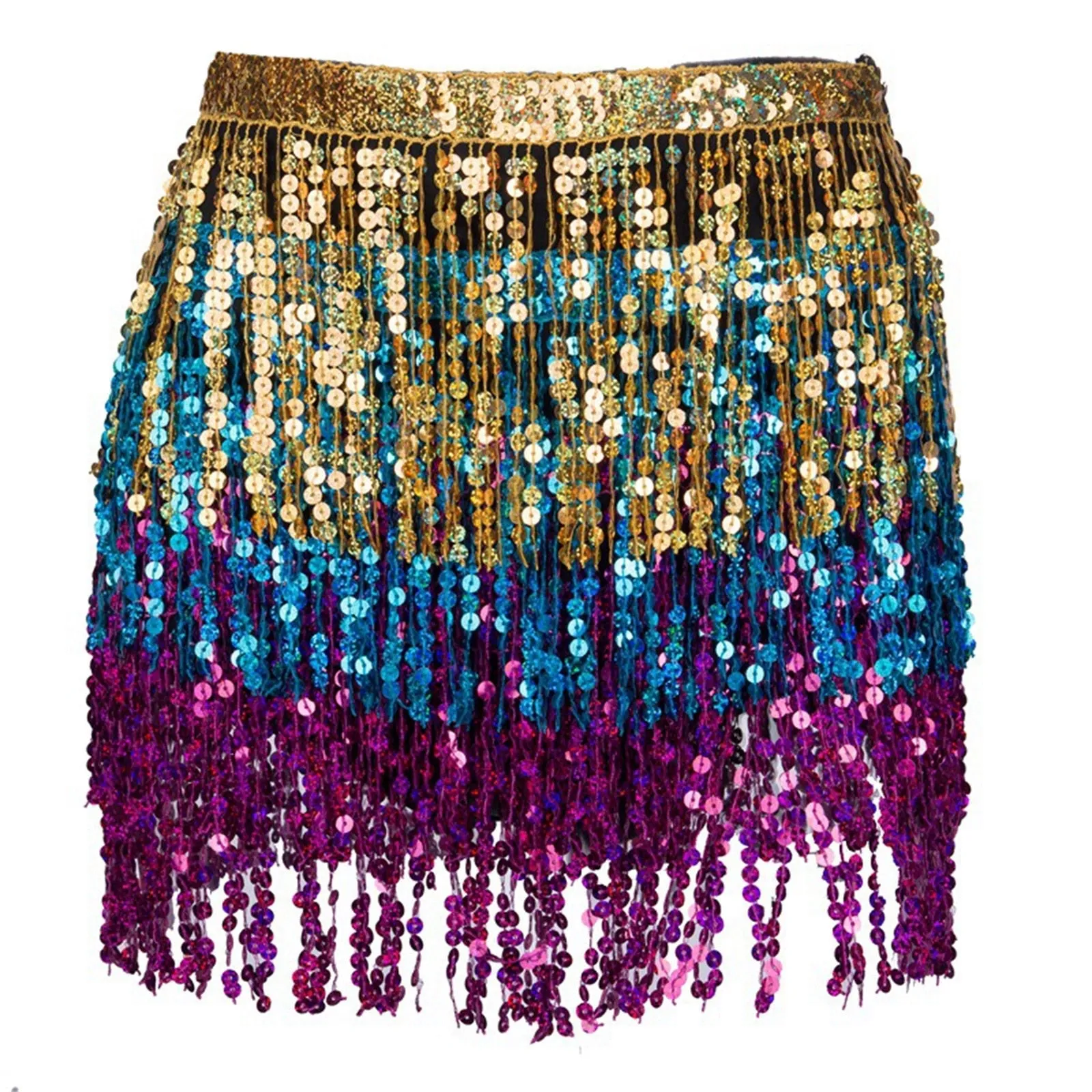 Sequin Glitter Fringe Sarong Skirt