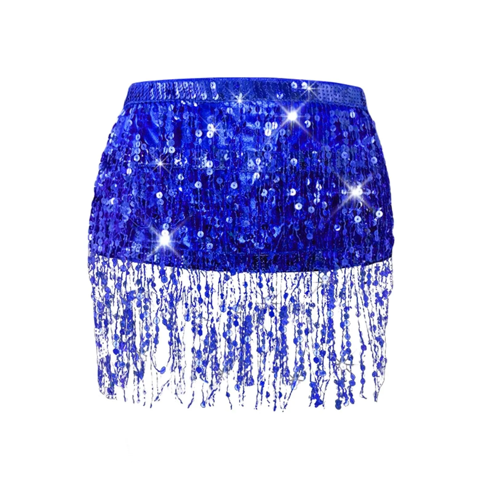 Sequin Glitter Fringe Sarong Skirt