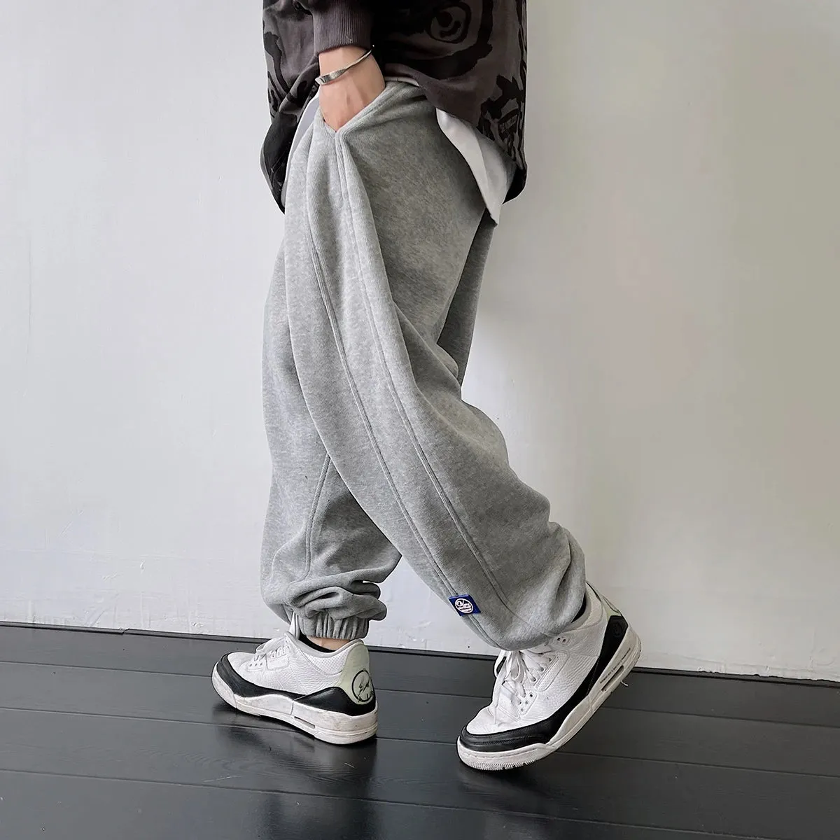 Solid Color Harem Sweatpants Streetwear Casual Sports Pants