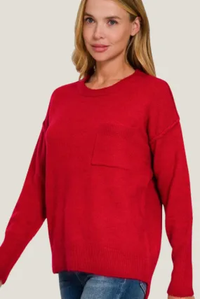 Staple Pocket Knit Sweater (Red)