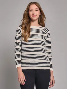 Stripe Crew Neck Raglan Sweater