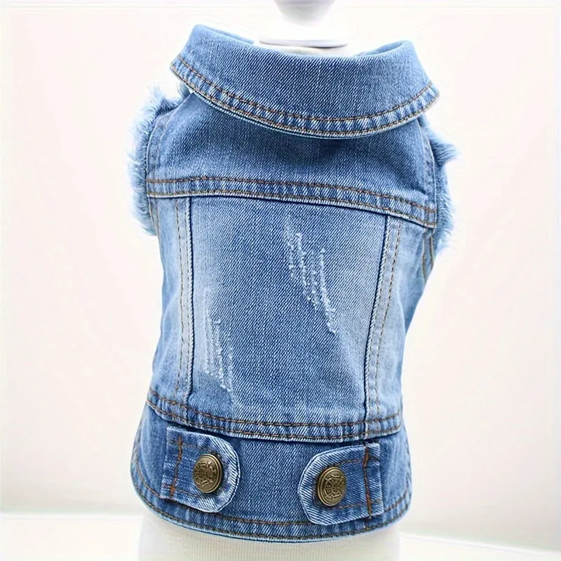 Stylish Denim Sleeveless Vest SpringAutumn Clothing for Small Dogs