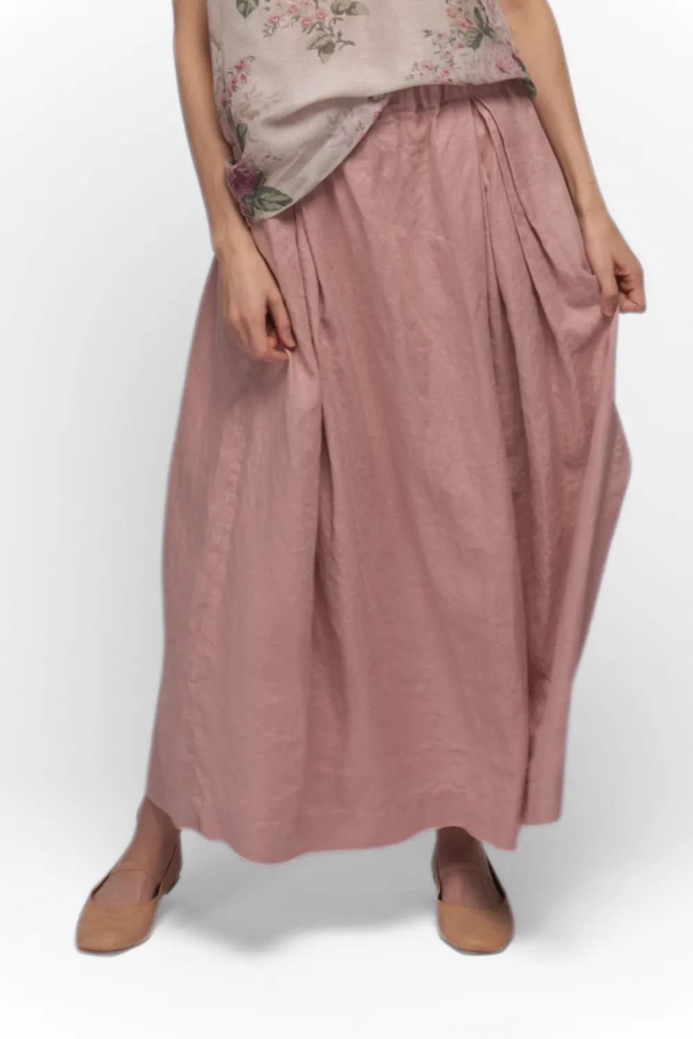 Tallulah Linen Skirt in Mushroom