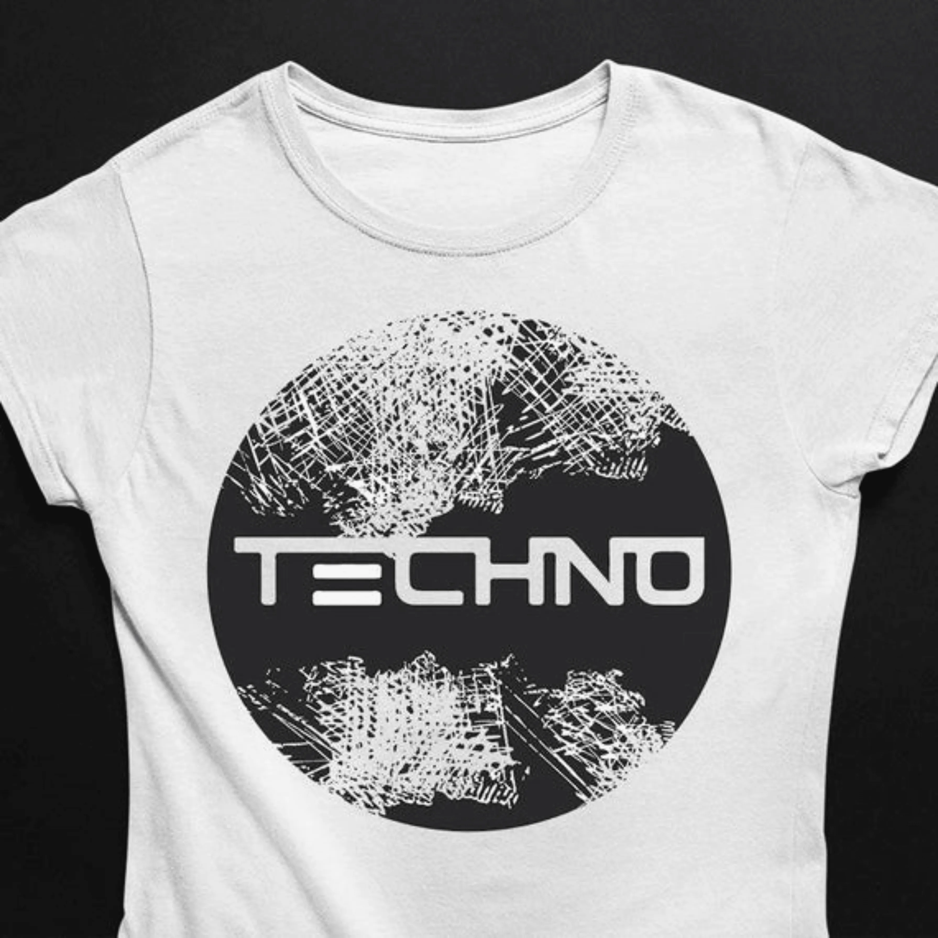 Techno Circle T-Shirt (schwarz oder weiß / Frauen)